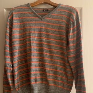 Pd & C Striped V Neck Sweater
